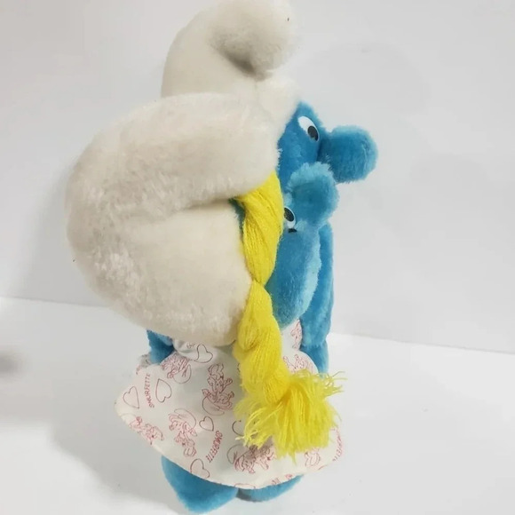 Ganz Bros Vintage Plush Hugging Papa Smurf/  Smurfette . - Picture 3 of 8